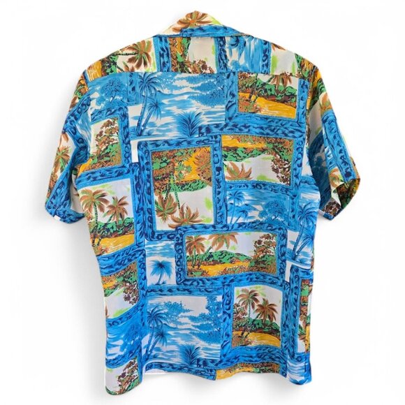 Waikiki Holiday Vintage Hawaiian Shirt Multicolor Tropical Print Short Sleeve - Picture 2 of 8